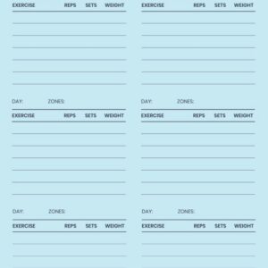 Minimalist Workout Routine Tracker & Planner template
