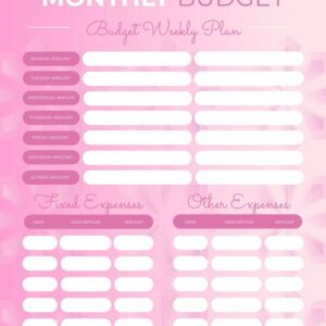 Abstract Gradient Initial Balance Weekly Budget Planner template